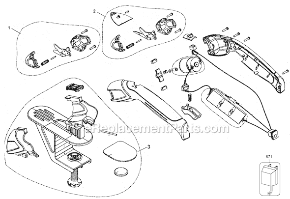 Page A Diagram and Parts List for SZ360 Type 1 Black and Decker Nibbler & Shears